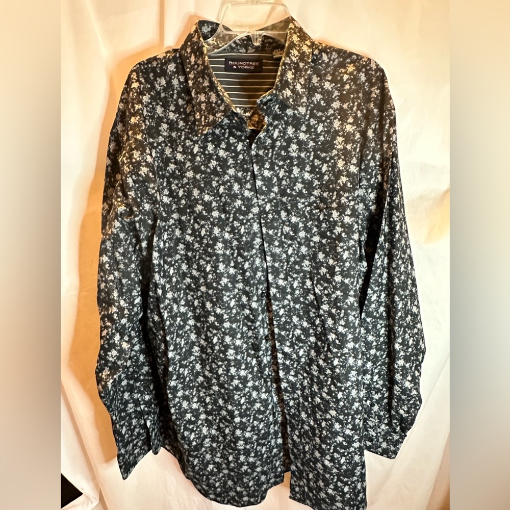 Big & Tall men’s button up long-sleeve dress shirt.